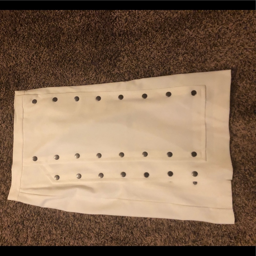 Winter white below the knee skirt